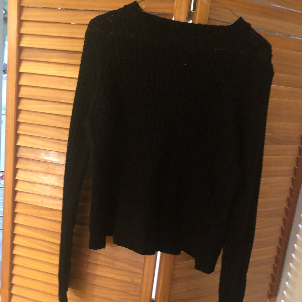 Plain black knit sweater